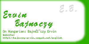 ervin bajnoczy business card